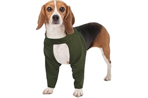 Kuoser Hundebody Nach OP für Vorderbeine, Ellenbogenbandage Hund Verstellbarer Hunde Nach Operationen Leckschutz (Grün, M)