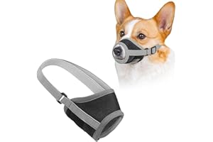 QEQSHQO Correa para Perros, Correa Ajustable, Anti Mordeduras, Ladridos y Masticación de Perros (M, Gris)