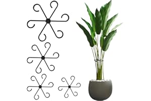 RoserRose Ensemble de Supports pour Plantes - 8 Support Plantes Interieur - Aide à Grimpante Monstera et Supports pour Plantes - Tuteurs pour Plantes d'Intérieur, Plantes Vivaces et Fleurs (4, Noir)
