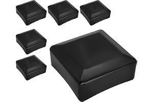 SKIR'CO (6 st) staketstolplock, fyrkantiga 80 x 80 mm svarta plastlock för staketstolpar, svart RAL 9005 färg
