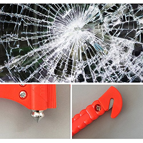 Tougo 2-Stück Auto Hammer Leben Hammer Fenster Hammer mit Gurtschneider Sicherheit Hammer Nothammer Notfallhammer fürs Auto Kfz Bus - 3