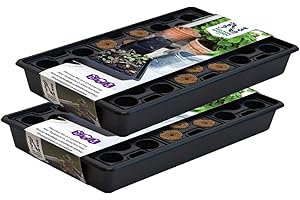 Nelson Garden 1933 Anzuchtkasten mit Plastikwanne - 42 Zellen - Schwarz - Pflanzschale für Tabs und Erde (2-Pack)