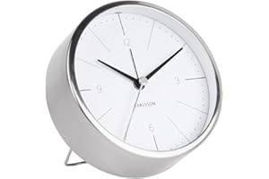 Karlsson, table, alarm clock, Steel, White, One Size