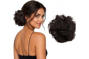 CAISHA Hairpiece Hair Elastic Updos Bridal Hairstyles Voluminous Curly Bun Brown Mix G15A