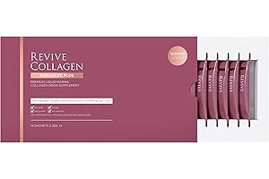 Revive Collagen Enhanced Plus 10,000mg Hydrolysed Marine Collagen Drink with Added Vitamin A & C for Healthy Skin, Hair, Nails & Joints | Tropical | 14 x Sachets