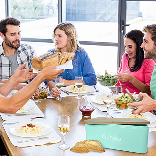 GranRosi Brotkasten – geräumige Metall Brotbox mit hochwertigem Bambus Schneidebrett - 8