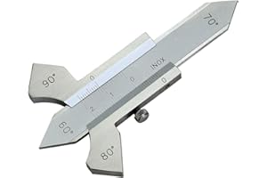 RIVERWELD Jauge de Soudure - 4 Angles Intégrés (60°|70°|80°|90°) - Mesure Pouces/Métrique/Fractions pour Hauteur de Soudure, Épaisseur de Cordon & Angle de Chanfrein