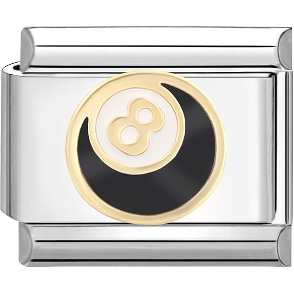 Charm Link Italiano Quiges 9mm - Acciaio Inox Con Zirconia, Per Bracciali Personalizzabili