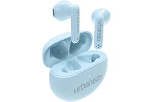 Urbanista Auriculares Inalámbricos, Bluetooth 5.3 In Ear IPX4 Auriculares con Micrófonos Duales, 20H de Reproducción, Controles Táctiles, Estuche de Carga TWS USB C, Austin, Azul