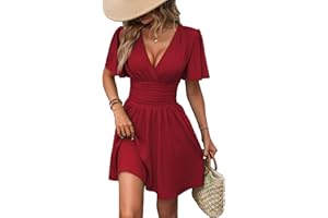 LIAMERHE Women's Elegant Dress Long Sleeve / Short Sleeve V-Neck Casual Dresses A-line Floral Pattern Mini Dress Casual Dresses Summer Autumn Winter Lantern Sleeve Dress