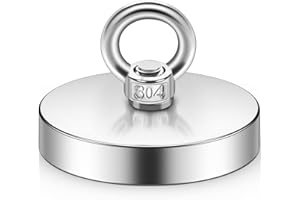Magnete Stark, 120mm 200KG Neodym Magnete Extra Stark Magnetfischen, Groß Stark Neodym Ösenmagnet Magnethaken, Neodymium Magnet mit Senkloch-Augenschraube für Werkstatt, Teichbergung, Kreuzfahrt