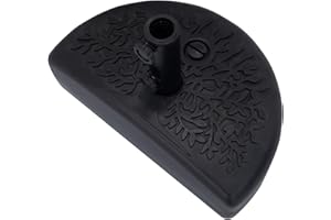 FLAME&SHADE 33kg Half Round Water Fillable Base Stand Weight for Outdoor Market Garden Parasol Patio Table Umbrella, Black