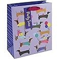 Eurowrap Cute Sausage Dog Gift Bag with Gift Tag Happy Birthday Occasion Kids Medium