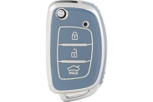OFFCURVE Autoschlüssel Hülle Schlüsselhülle, Schlüsselcover TPU Autoschlüssel Schutzhülle 3 Tasten für Hyundai i10 i20 i30 Coupe iX20 ix25 iX35 ix45 Kona Santa Fe Accent Elantra