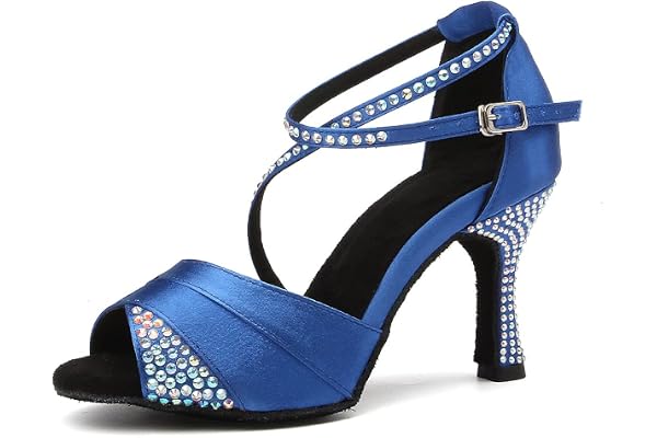 HIPPOSEUS Chaussures de Danse Latine pour Femmes Talons Hauts Salle de Bal Salsa Dance Practice Chaussures de Performance Modèle 803