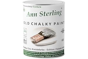 Ann Sterling 1Kg. Kreidefarbe Shabby Chic Feinste Farbe Innen und Außen Möbellack Bastellfarbe (Weiß 022)