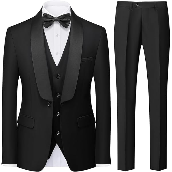 Herenpakken 3-delig slanke pasvorm met één knoop smoking blazer jas broek set, blauw, XXL