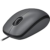 Logitech B100 Optik USB Kablolu Mouse, Sağ ve Sol Elle Kullanıma Uygun, Windows, Linux ve Mac ile Uyumlu, Siyah