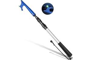 SAN LIKE Gancio Telescopico per Barca per l'attracco Accessori per Barche,Mezzo Marinaio per Barche, Nautica Sccessori Barche di Attracco, Boat Hook in Alluminio con Perline Luminose, 2M Blu