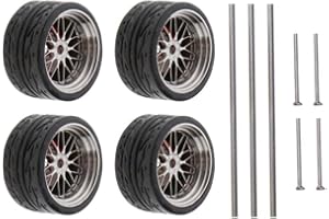 harayaa 1:64 Scale Car Rubber Wheel Wheel for RC 1/64 Car Model Accessories Replaces Children Toy Adults, A4