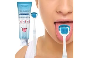 MGICHOOM Tongue Cleaning Gel with Brush, Oral Thrush Treat-ment for Mouth, Oral Care Removes for Oral Odor, Brush Tongue Scrapers Fresher Breath In Seconds, Tongue Brush Alternative for Hygiene
