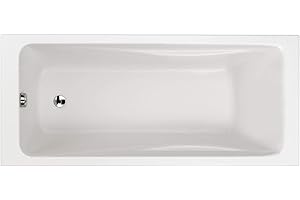 Jacob Delafon - Baignoire Rectangulaire Qualis, avec Vidage et pieds - 170x75 cm - Pieds QuickClip - Fabrication Française - Acrylique, Blanc - E6D432-00