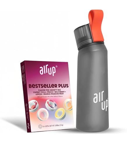Gourde Air Up Twist Pro Pink Crush – 600 Ml – Sans BPA – Lavable Au Lave-vaisselle – Pack Découverte 5 Capsules De Goût – Technologie Scentaste