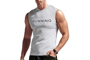 PALGLG Hombres Rutina de Ejercicio Sin Mangas Capucha Deportes Corriendo Camisas Encapuchado Gimnasio Tops