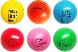 FALAFOTY Stress Ball Set for Adults and Kids for Anxiety(6 Pack) Stress Relief Balls with Motivational Words Hand Exercise Therapy Balls for Relief, Anxiety, Fidget, Tension, Manage Anger and Stress