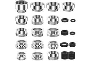 iKALULA 16 Stück Wasserhahn Adapter, Wasserhahnadapter mit Dichtungen, Wasserhahn Gewindeadapter für Wasserfilter, Wasserhahn Aufsatz, für Gartenschlauch Anschluss, Spülbecken, Wasserfilter