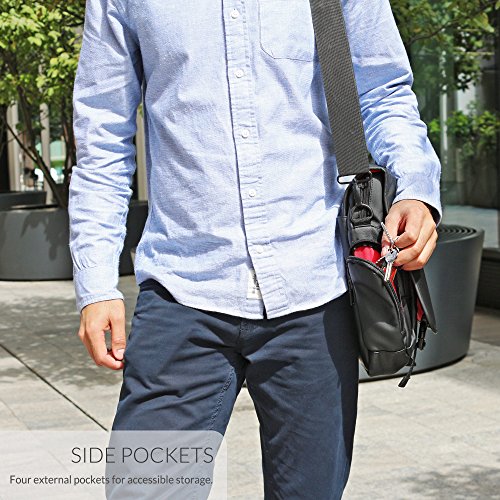 Laptoptasche  Snugg - Schwarze Notebooktasche - Umh  ngetasche f  r Laptops mit einer Bildschirmdiagonale von bis zu 15 6 Zoll