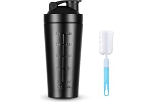 ACWOO Protein Shaker i rostfritt stål, 900 ml, proteinshaker med bollblandning, proteinshakerflaska för proteindryck, kosttil