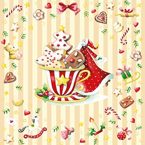 20 Paper Napkins 33 x 33 cm Christmas Gifts Sleigh Christmas Tree Christmas Decoration Gingerbread