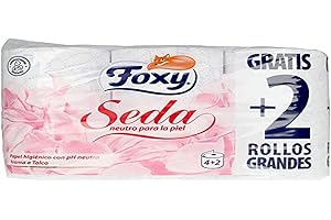 FOXY SEDA PAPEL HIGIENICO PH NEUTRO AROMA TALCO 3 CAPAS 6 ROLLOS