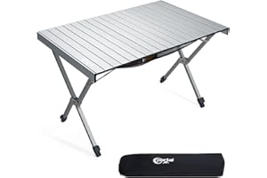 ‎PORTAL PORTAL Campingtisch faltbar Höhenverstellbar Klapptisch Aluminium 108 x 71cm rollbar Camping Tisch klappbar Falttisch leicht für Picknick Party Garten Wandern Reisen