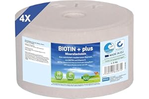 imima Pierre à Lécher Minérale Cheval BIOTIN + Plus Set de Pierres à Lécher Salines 4 x 3kg - Pierres à Lécher Salines pour Chevaux Moutons chèvres et gibier - Pierre à Lécher Saline Minérale