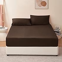 Aisbo DXHome Hoeslaken, 180 x 200 cm, bedlaken voor boxspringbed, bruin