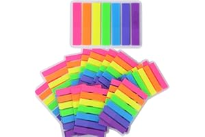 DEOMOR 2240 Pieces 16 Sets Sticky Markers Film Sticky Notes Adhesive Strips Page Marker Tab Marker Index Tabs Index Sticky Notes Writeable Colourful for Page Marking 44 x 8 mm 7 Colours