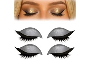 LUCKKY 2 Paar Lazy Eye Shadow Eyelash Patch, Lazy Eye Shadow Wimpernpatch, Lidschatten Wimpern Make-up-Aufkleber, 2-in-1 Wiederverwendbare Augen-Make-up-Aufkleber, Lazy Makeups-Tool (Grau)