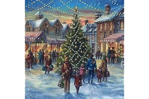 CraftyThings 4 x Paper Napkins - Christmas Market - Ideal for Decoupage/Napkin Art