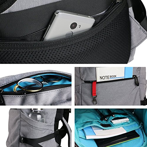 BanGe Leichter Laptop Rucksack 15 6 Zoll Business Outdoor Daypack Reise Rucksack Schulbeutel f  r Herren und Damen  Grau 