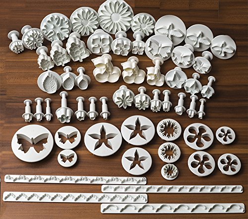AUSSTECHER SET 58-teilig Ausstechform Auswerfer Stempel Modellierwerkzeug Glätter