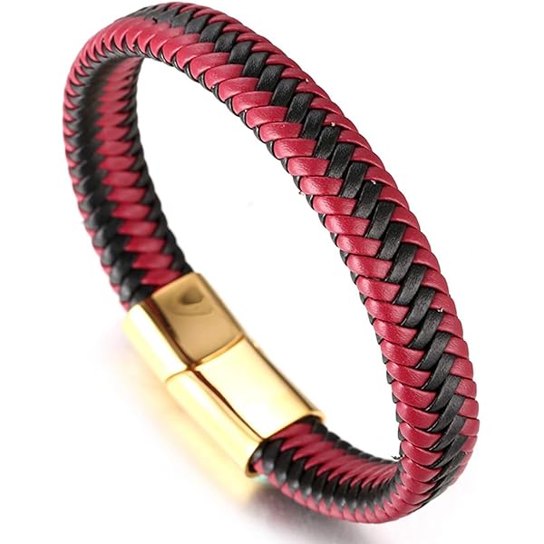 Bracciale In Pelle Trecciata Per Ragazzi - Chiusura Magnetica, Titanio, Taglia Regolabile 18-19.5 Cm - Foto 3