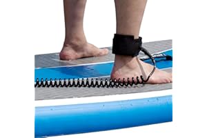 NHTJTHE SUP Leash 5mm,Surfboard Leash, Einziehbar Surfboard Leash für Wassersport, Fußschlaufe für Surfboard, Surf Zubehör für Damen Herren Kinder-Schwarz