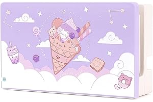 GeekShare Protector para el Dock de Nintendo Switch, Carcasa Rígida para Switch Dock, Antiarañazos Switch Dock Cover(Gato Helado)