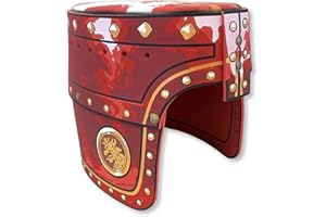Liontouch Szlachetny kask rycerski, czerwony, średniowieczna zabawka do zabawy w formie pianki dla dzieci ze złotym lwem, trwała i bezpieczna zbroja, akcesorium do przebrania i kostiumów rycerza dla