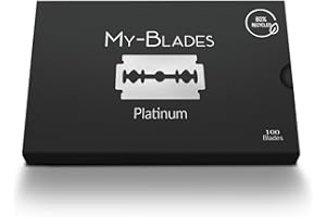 My-Blades® - Platinum -100 Jednostronne żyletki do golenia Sustainable Premium, wykonane z hartowanej lodem stali nierdzewnej, opracowane przez profesjonalistów, odpowiednie dla wrażliwej skóry