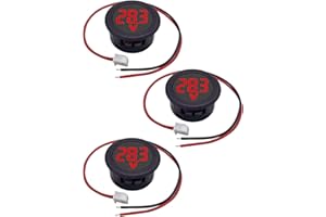 VOKTTA 3 Pieces Car LED Digital Voltmeter DC 4-100V,2 Wires Voltage Tester 3-Digit LED display Voltage Meter with Anti -connection protection for car/marine/boat (Red)