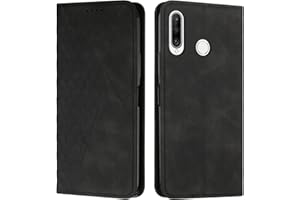 KOUYI Funda para Huawei P30 Lite, PU Cuero Flip Folio Carcasa [Magnético][Soporte Plegable][Ranuras para Tarjetas],Capa Tipo Libro Flip Case Wallet,Antigolpes Cover (Negro)