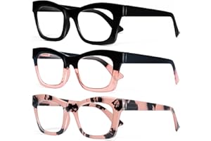 CCVOO 3 Pack Oprah Reading Glasses for Women, Eyeglasses, Blue Light Readers for Women, Computer Eye Glasses, Cheaters